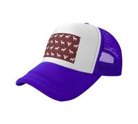 ZhaoYuGoods Baseball Cap, Buffalo Plaid Deer Prinetd Adjustable Mesh Back Trucker Caps, Cute Casual Sun Hat for Outdoor Sports Travel Running Purple
