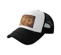 ZhaoYuGoods Baseball Cap, Law of The Compass Navigation Prinetd Adjustable Mesh Back Trucker Caps, Cute Casual Sun Hat for Outdoor Sports Travel Running Black