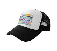 ZhaoYuGoods Baseball Cap, Swimming Pool Prinetd Adjustable Mesh Back Trucker Caps, Cute Casual Sun Hat for Outdoor Sports Travel Running Black