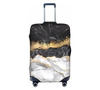 ZhaoYuGoods Black White Gold Foil Marble Luggage Cover Protector, Printed Luggage Suitcase Cover for Suitcase, Funny Baggage Covers Fits 45-81CM Luggage