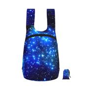 ZhaoYuGoods Blue Shining Stars Print Foldable Backpack 16L Rucksack