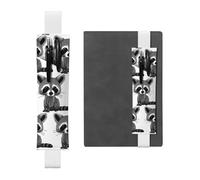 ZhaoYuGoods Cartoon Cute Raccoon Elastic Band Pen Holder | Print Adjustable Pen Sleeve Pouch | Cute Leather Pen Holder