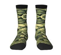 ZhaoYuGoods Colorful Funny Adult Crew Socks for Men Women, Camo Woodland Camoflage Printed Cute Warm Socks for Unisex