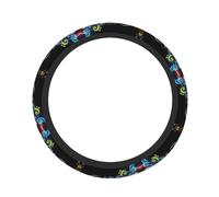 ZhaoYuGoods Colorful Music Printed Steering Wheel Cover, Universal Elastic Stretch Fit for Cars, Trucks, SUVs, Non-Slip Grip Colorful Auto Accessory