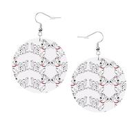ZhaoYuGoods Cute Dalmatian Round Earrings in PVC Leather | Print Lightweight Circle Drop Earrings with Silver-Plated 925 Hooks