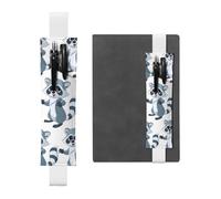 ZhaoYuGoods Cute Raccoon Elastic Band Pen Holder | Print Adjustable Pen Sleeve Pouch | Cute Leather Pen Holder