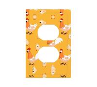 ZhaoYuGoods Decorative Light Switch Socket Outlet Covers, Chicken Chick Printed Durable Wall Plates Electrical Faceplate 12.5 x 8cm