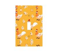 ZhaoYuGoods Decorative Light Switch Socket Outlet Covers, Chicken Chick Printed Durable Wall Plates Electrical Faceplate 12.5 x 8cm