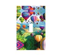 ZhaoYuGoods Decorative Light Switch Socket Outlet Covers, Hot Air Balloons Printed Durable Wall Plates Electrical Faceplate 12.5 x 8cm