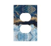 ZhaoYuGoods Decorative Light Switch Socket Outlet Covers, Marble Navy Blue Mixed Printed Durable Wall Plates Electrical Faceplate 12.5 x 8cm