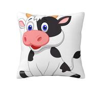 ZhaoYuGoods Decorative Pillow Cover, Cute Dairy Cow Print, Double-Sided Design, Polyester