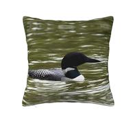 ZhaoYuGoods Decorative Pillow Cover, Cute Loon Nature Bird Print, Double-Sided Design, Polyester