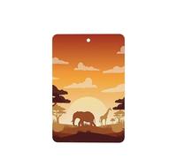 ZhaoYuGoods Elephant and Giraffe in The Sunset Lavender Car Air Freshener Cards for Women Men (6 Pack), Hanging Scented Decor for Car Mirror, Home, Closet