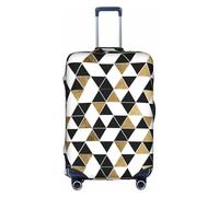 ZhaoYuGoods Fashion Modern Black White Gold Triangles Luggage Cover Protector, Printed Luggage Suitcase Cover for Suitcase, Funny Baggage Covers Fits 45-81CM Luggage