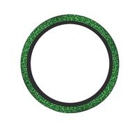 ZhaoYuGoods Green Sequin Sparkle Printed Steering Wheel Cover, Universal Elastic Stretch Fit for Cars, Trucks, SUVs, Non-Slip Grip Colorful Auto Accessory
