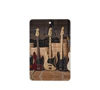 ZhaoYuGoods Guitar Bass Music Musical Instruments Lavender Car Air Freshener Cards for Women Men (6 Pack), Hanging Scented Decor for Car Mirror, Home, Closet