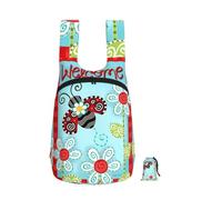 ZhaoYuGoods Ladybug Flower Print Foldable Backpack 16L Rucksack