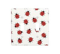 ZhaoYuGoods Ladybugs Pattern Infinite Speckled Print Wall Plate, Double Toggle Light Switch Outlet Cover 2-Gang 11.4cm x 11.4cm, PC Decorative Faceplate for Home & Office