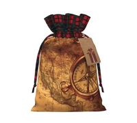 ZhaoYuGoods Law of the Compass Navigation Christmas Drawstring Gift Bag, Reusable Bags for Gifts, Holiday Presents with Tag