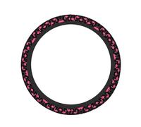 ZhaoYuGoods Lovely Pink Flamingos Printed Steering Wheel Cover, Universal Elastic Stretch Fit for Cars, Trucks, SUVs, Non-Slip Grip Colorful Auto Accessory