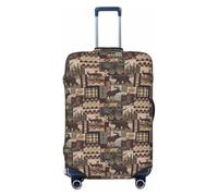 ZhaoYuGoods Luggage Cover for Suitcase, Anti-Scratch Protector, Rustic Lodge Bear Pattern, XL