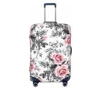 ZhaoYuGoods Luggage Cover for Suitcase, Anti-Scratch Protector, White Watercolor Floral Rose Pattern, L