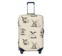 ZhaoYuGoods Luggage Cover for Suitcases, Anti-Scratch Protector, XL, Vintage Rabbit Pattern