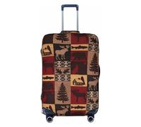 ZhaoYuGoods Luggage Cover with Lodge Bear Deer Fish Pattern, Anti-Scratch Suitcase Protector, XL