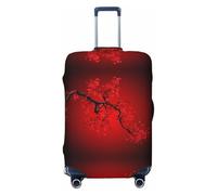 ZhaoYuGoods Luggage Cover with Red Cherry Blossom Pattern, Black, Size S