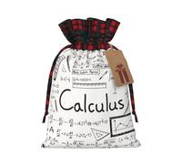 ZhaoYuGoods Math Geometry Geek Calculus Christmas Drawstring Gift Bag, Reusable Bags for Gifts, Holiday Presents with Tag