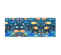 ZhaoYuGoods Mouse Pad, Polyester, Blue Underwater World of Fish, Gaming Office Study, One Size