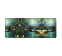 ZhaoYuGoods Mouse Pad, Polyester, Little Bridge in the East Theme, Extended Desk Mat with Non-Slip Rubber Base
