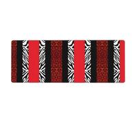 ZhaoYuGoods Mouse Pad, Polyester, Red Leopard and Zebra Animal Print, Extended Desk Mat with Non-Slip Rubber Base