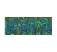 ZhaoYuGoods Mouse Pad, Polyester with Rubber Base, Alligator Skin Pattern, Green Blue Mosaic Design, Extended Desk Mat, One Size