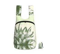ZhaoYuGoods natural plant silhouette fern leaf Print Foldable Backpack 16L Rucksack