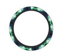 ZhaoYuGoods Northern Lights Polar Bear Printed Steering Wheel Cover, Universal Elastic Stretch Fit for Cars, Trucks, SUVs, Non-Slip Grip Colorful Auto Accessory
