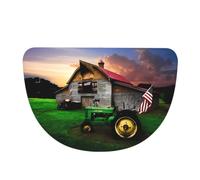 ZhaoYuGoods Old Tractor Photo Farm Half Moon Door Mat