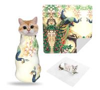 ZhaoYuGoods Oriental Peacock on Flower Tree Pet Grooming Wrap Mat