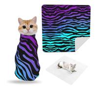 ZhaoYuGoods Purple Green Camouflage Zebra Stripes Pet Grooming Wrap Mat | Soft Self-Adhesive Pet Wrap Cloth For Grooming, Travel Packing, Home Care, And Daily Pet Routines