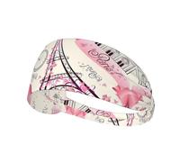 ZhaoYuGoods Romantic Paris Eiffel Tower Bycicle Headbands for Men Women, Breathable Stretch Elastic Sweatband, Running Yoga Gym Adjustable, Quick-Dry