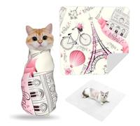 ZhaoYuGoods Romantic Paris Eiffel Tower Bycicle Pet Grooming Wrap Mat