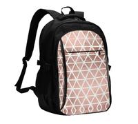 ZhaoYuGoods Rose Gold Pattern Backgrounds USB Travel Laptop Backpack