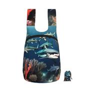 ZhaoYuGoods Sharks under the sea Print Foldable Backpack 16L Rucksack