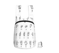 ZhaoYuGoods Sign Language Alphabet Print Foldable Backpack 16L Rucksack