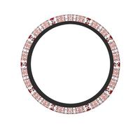 ZhaoYuGoods Ukrainian Embroidery Style Rose Printed Steering Wheel Cover, Universal Elastic Stretch Fit for Cars, Trucks, SUVs, Non-Slip Grip Colorful Auto Accessory