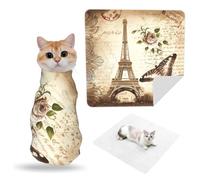 ZhaoYuGoods Vintage Paris Eiffel Tower Butterfly Pet Grooming Wrap Mat