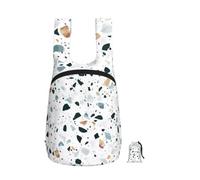 ZhaoYuGoods White parttern Print Foldable Backpack 16L Rucksack