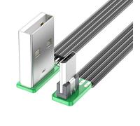 ZHAPEG Flexible Silicone Flat Microed USB Cable With 90 Degree Connector For Easy Use In Compact Areas For Various Gadgets