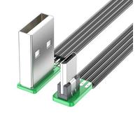 ZHAPEG Flexible Silicone Flat Microed USB Cable With 90 Degree Connector For Easy Use In Compact Areas For Various Gadgets