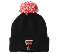 ZHATS NCAA Texas Tech Red Raiders Pom Knit Beanie, Adjustable, Team Color